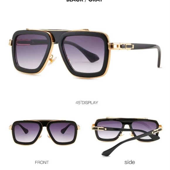 Unisex SUNGLASSES DESIGNER Aviator RETRO GOLD FRAME SHADESFASHION HIP HOP w/CASE - Picture 8 of 8